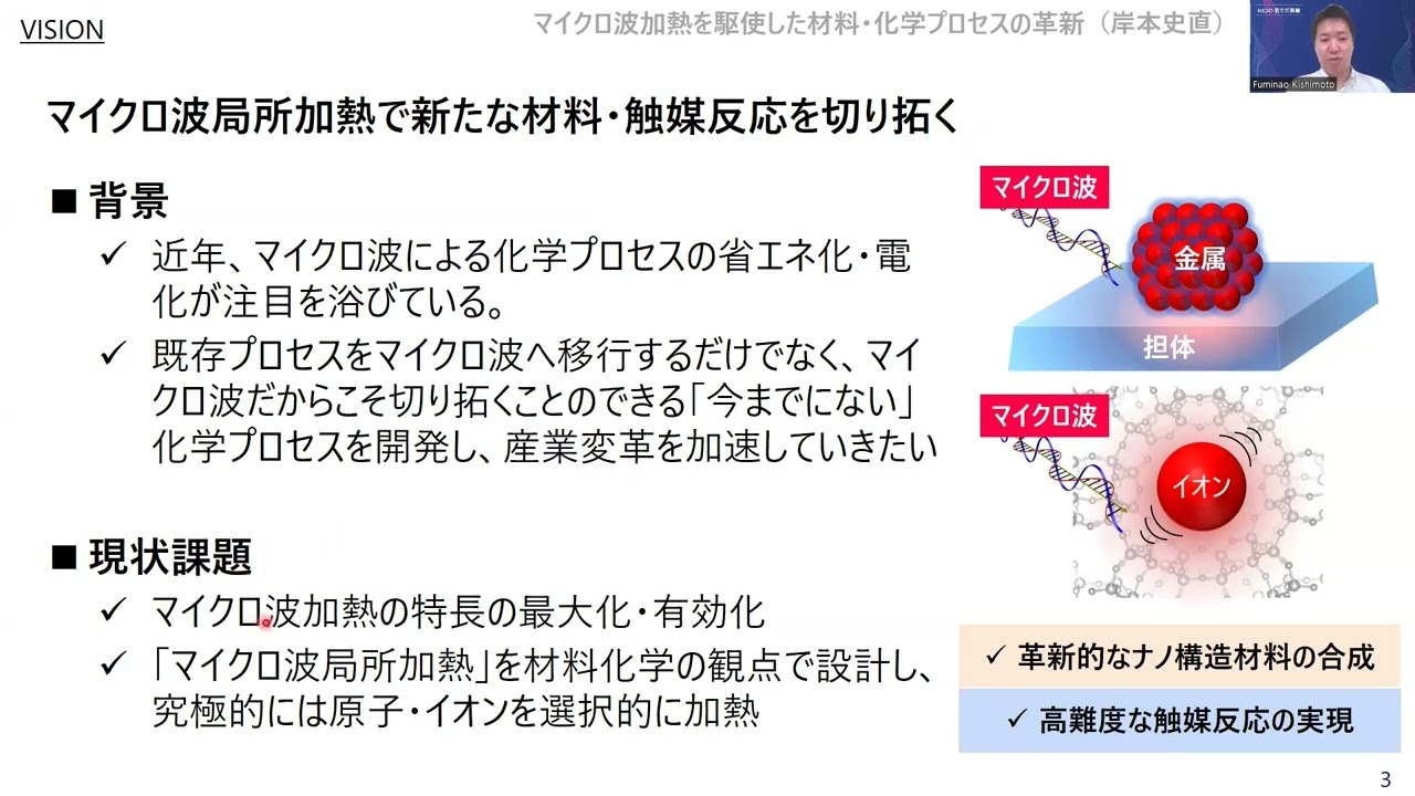 【2023年度】東京大学　岸本 史直：マイクロ波加熱を駆使した材料・化学プロセスの革新