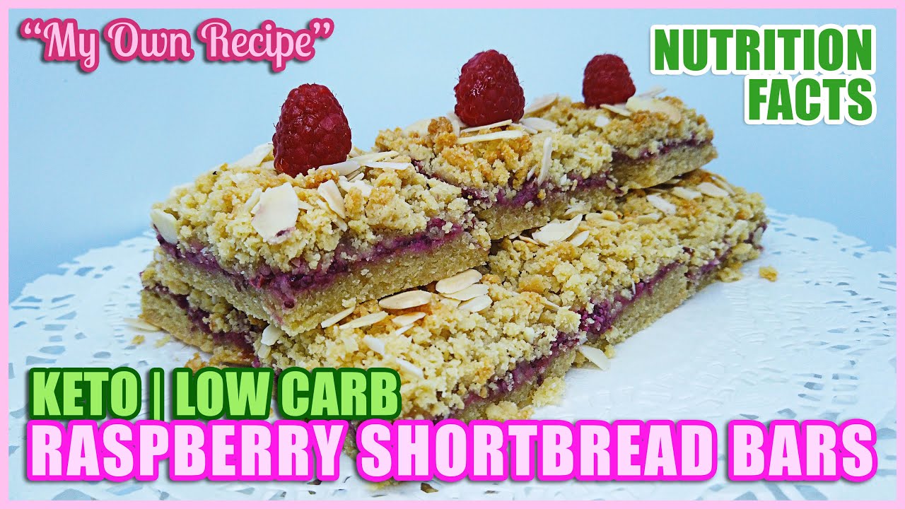 KETO RASPBERRY SHORTBREAD BARS - (Recipe Credits: Xueli's Kitchen)