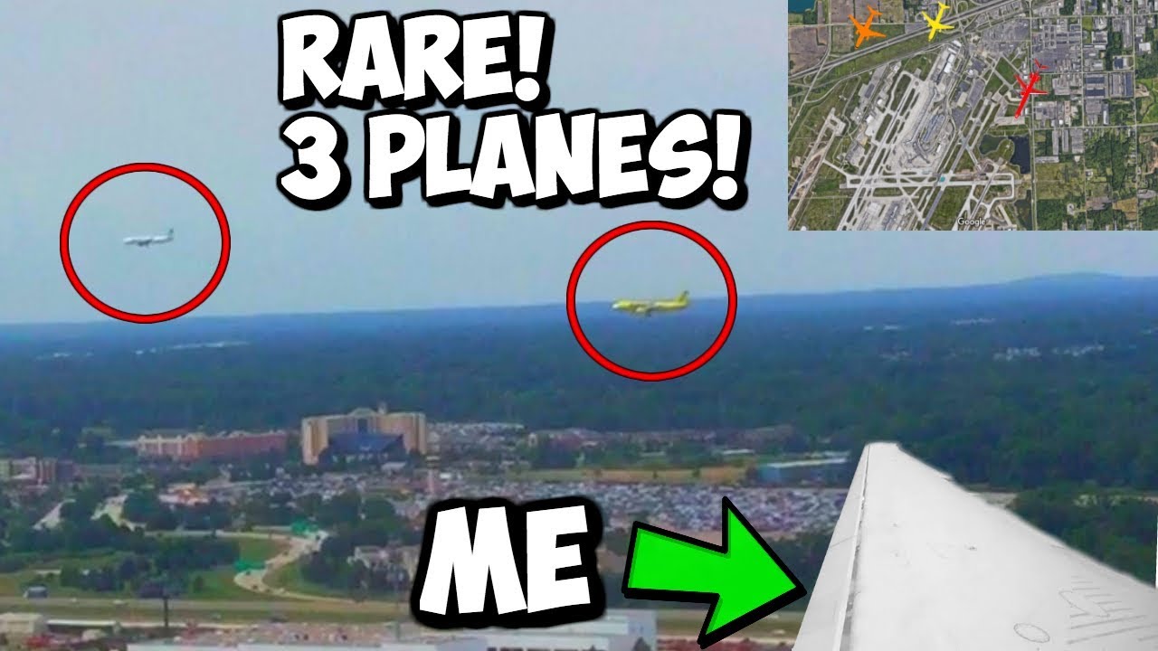 ULTRA RARE! TRIPLE PARALLEL APPROACH INTO DETROIT! (DTW) /With map. (ONBOARD)