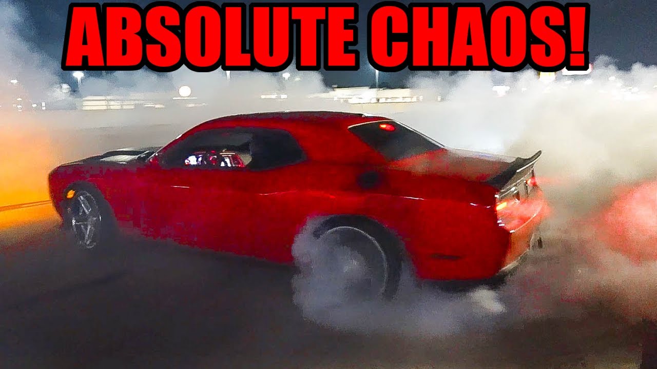 WILD Car Meet QUICKLY Turned into ABSOLUTE CHAOS! (Burnouts, Donuts, Flames, and MORE!)