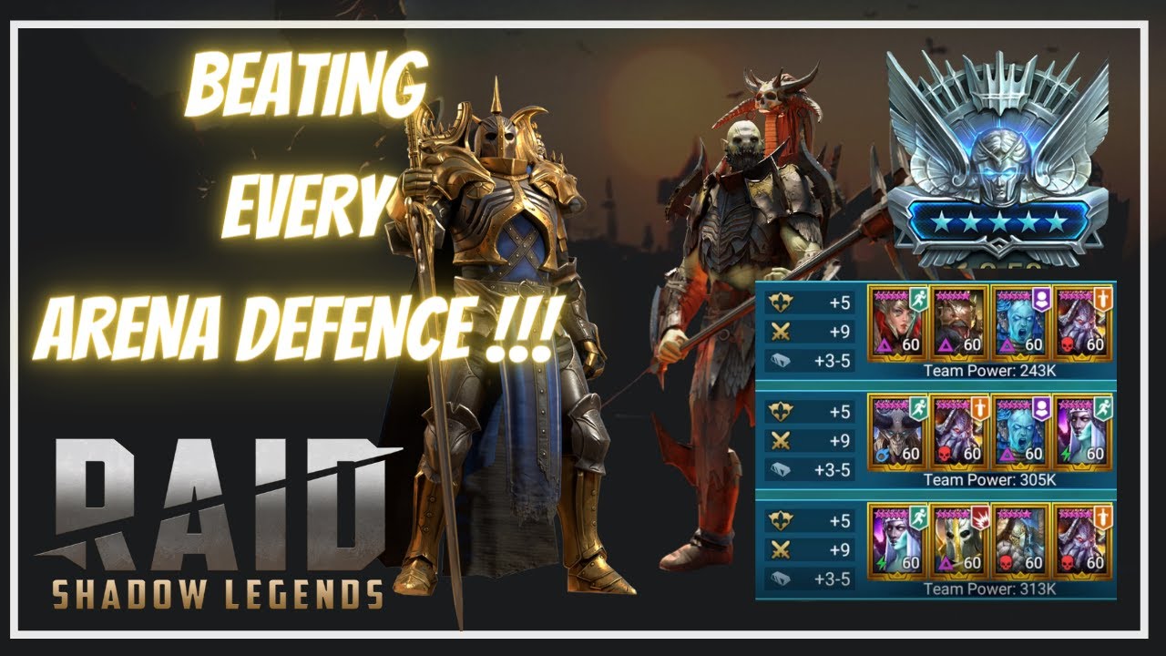 BEATING EVERY ARENA DEFENCE TEAM!! .. | RAID SHADOW LEGENDS