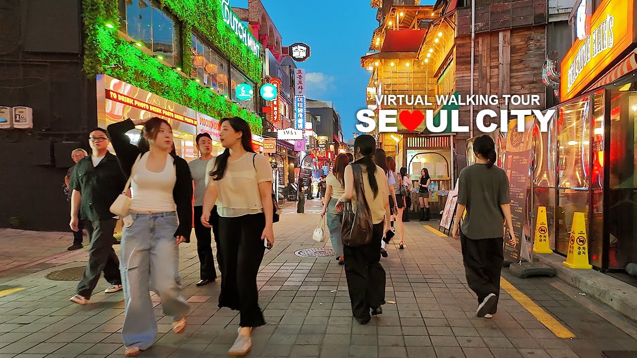 Seoul Evening Walk, Yongsan Itaewon-ro, Itaewon Guinon Street, Cultural Street, South Korea, Travel