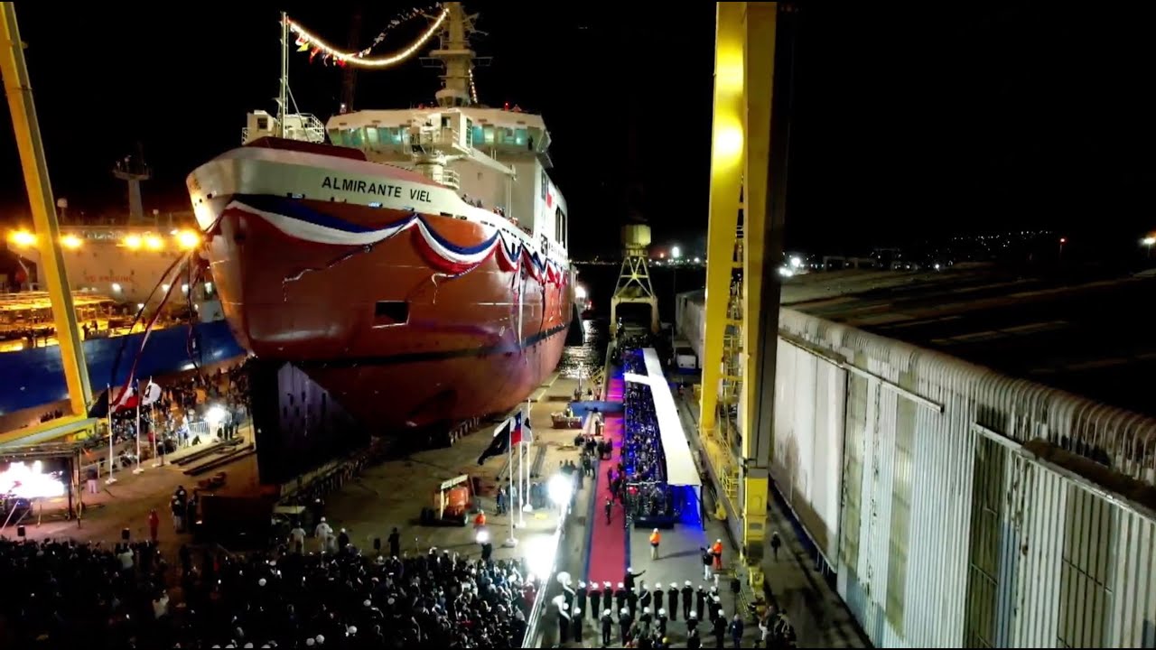 EN VIVO | Botadura del Rompehielos Almirante Viel construido por ASMAR Talcahuano Chile