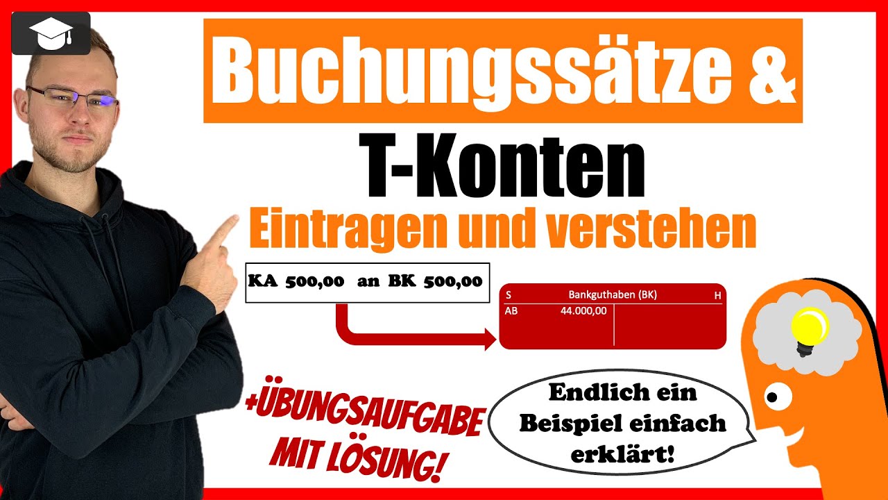 Buchungss&auml;tze in T-Konten eintragen + Zusammenhang verstehen