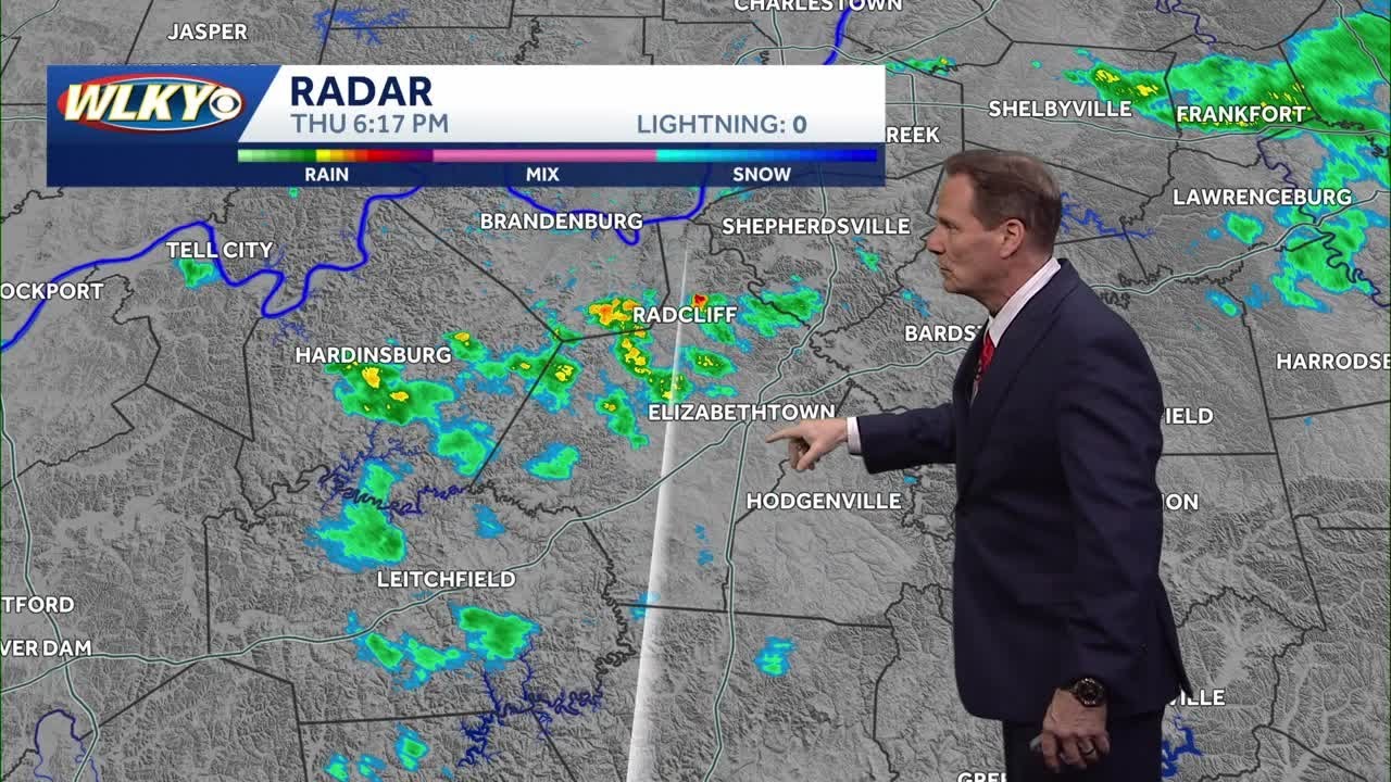 Scattered showers tonight, drier and warm Friday