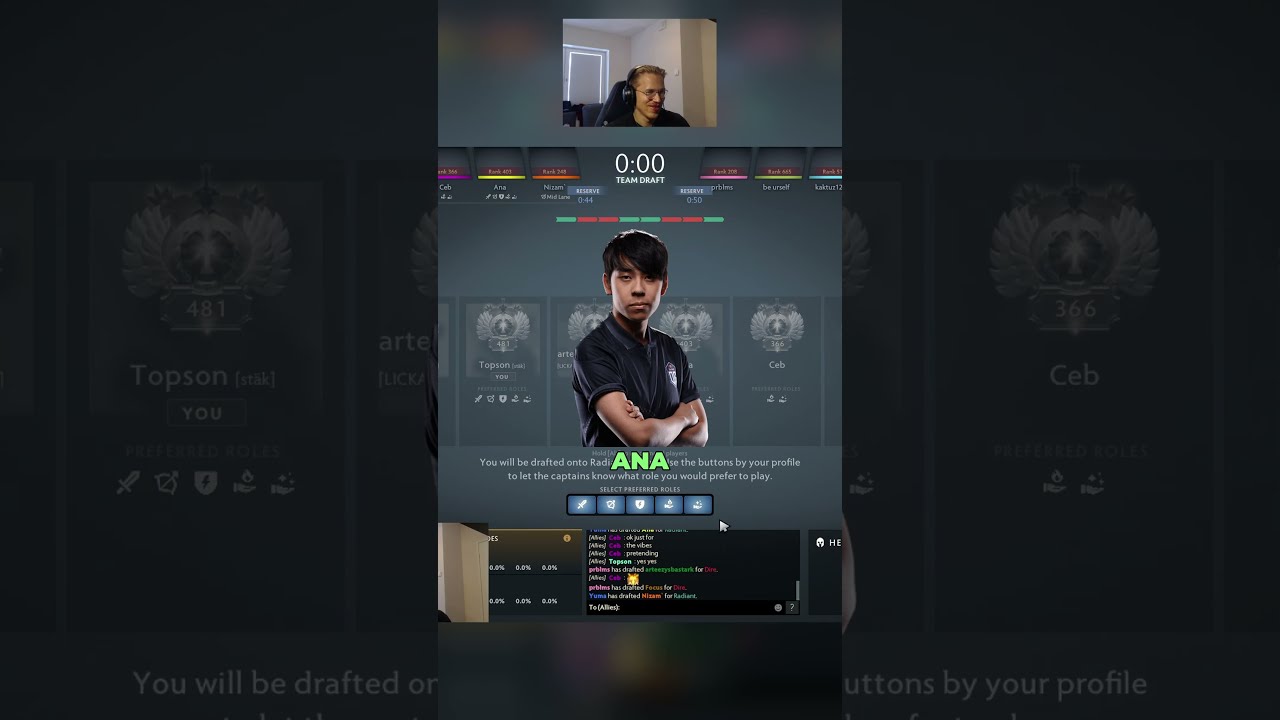 OG is back Ceb Ana and Topson Together in pub Dota 2 moment.