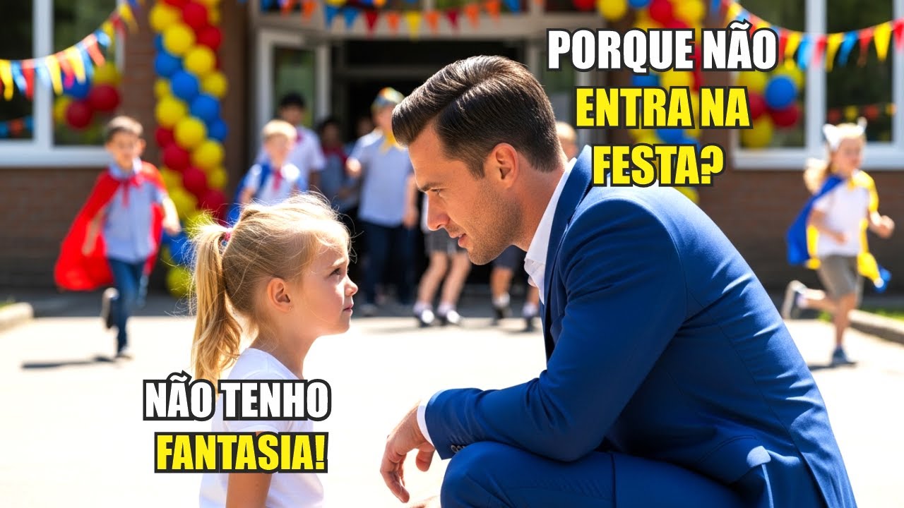 MENINA POBRE FICA TRISTE AO VER CRIANÇAS FANTASIADAS MAS UM JOVEM BILIONÁRIO APARECE E MUDA TUDO