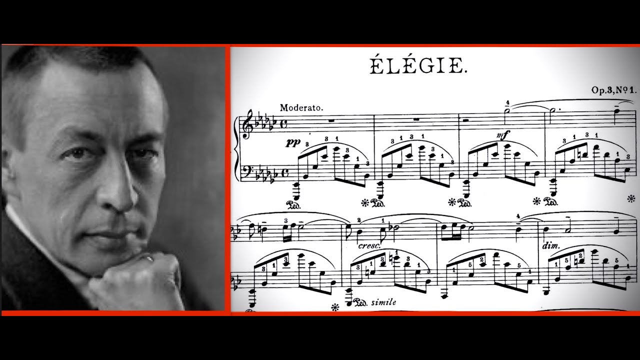 RACHMANINOV Élégie in E b minor op3 n•1 (with score)- Jean Tatu, piano