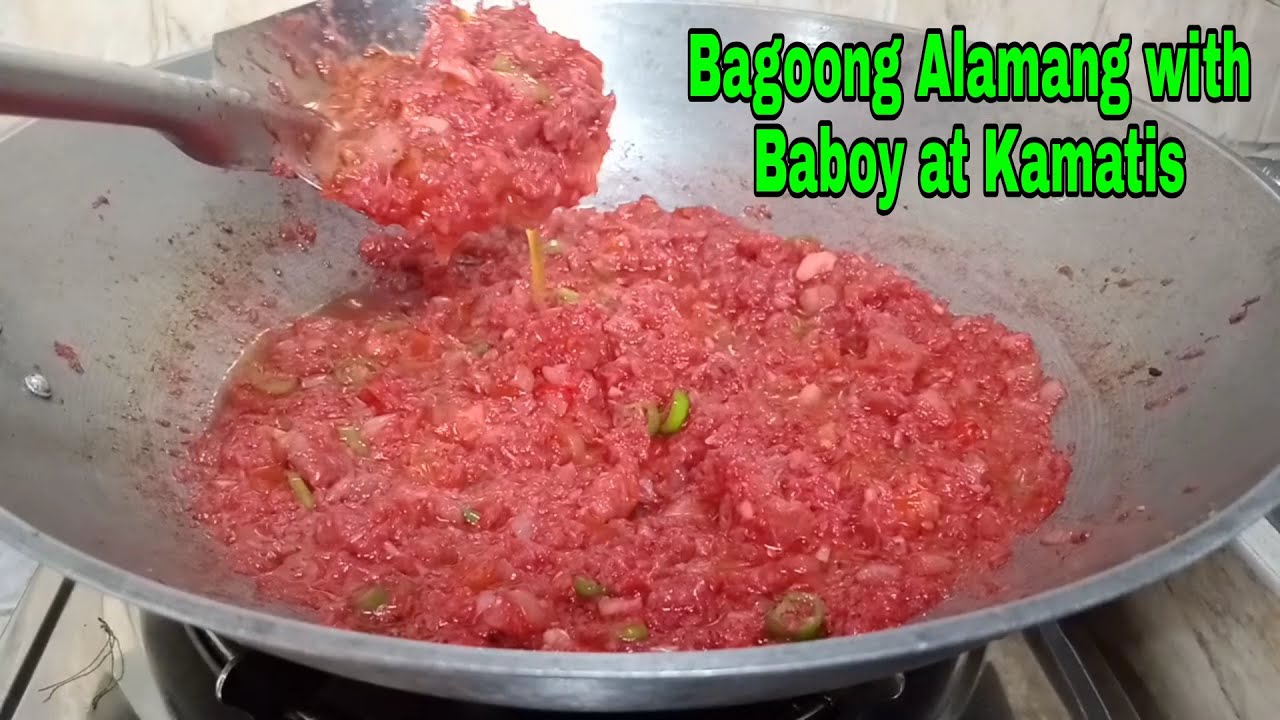 GINISANG BAGOONG ALAMANG WITH BABOY AT KAMATIS/SAUTEED SHRIMP PASTE WITH PORK