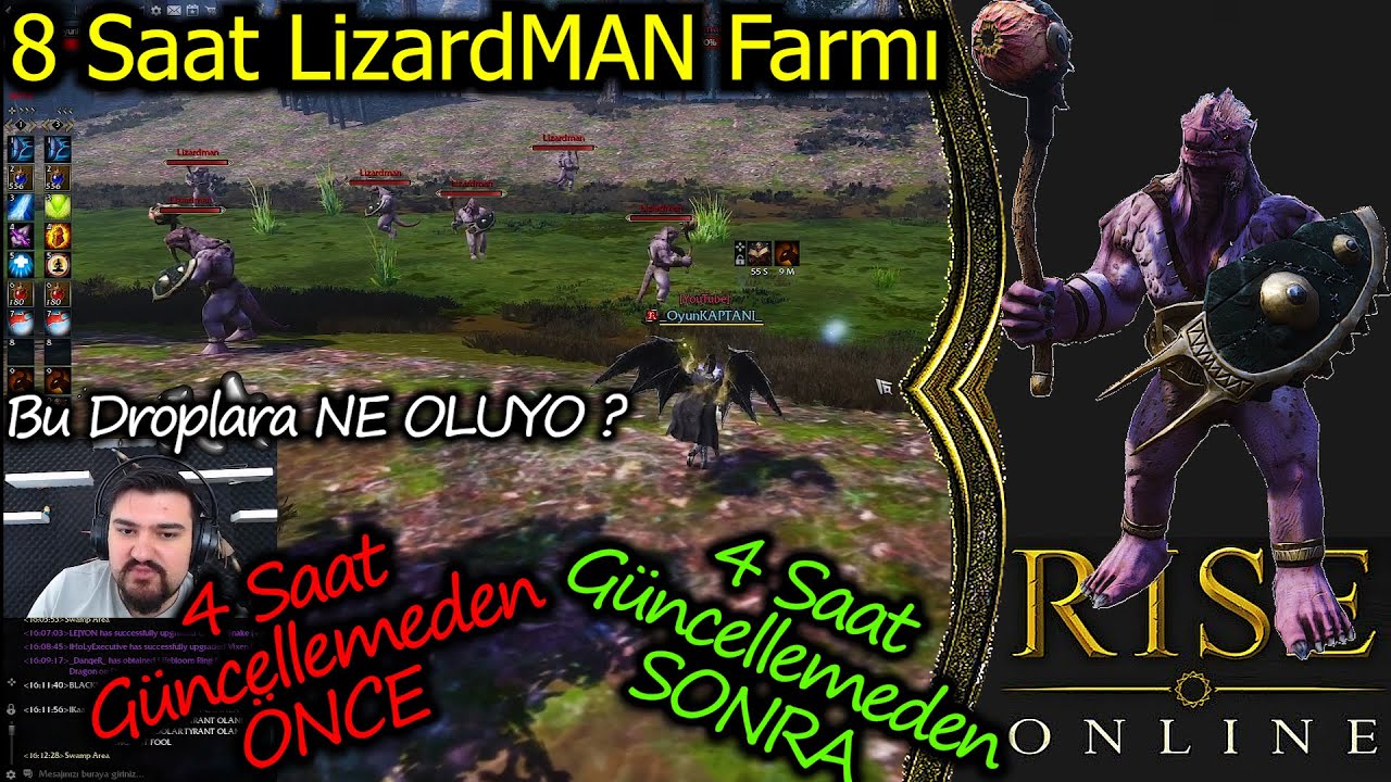 Rise Online 8 Saat Haddar Lizardman Farm & Oyun KAPTANI 85 LV CAP Farmı