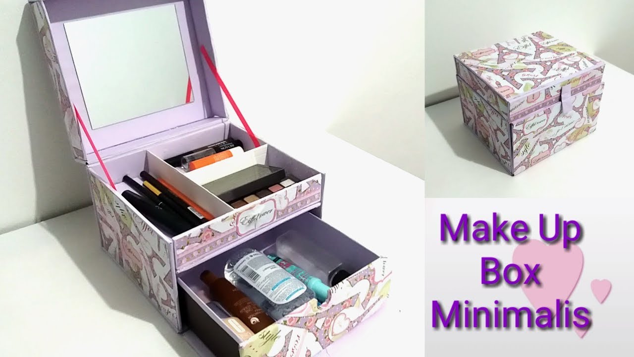 DIY How to make a makeup box minimalis | DIY makeup organizer