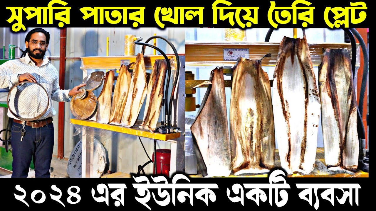 পরিবেশবান্ধব সুপারি পাতার প্লেট তৈরির ব্যবসা করুন/Areca leaf plate/Betel nut plate making machine
