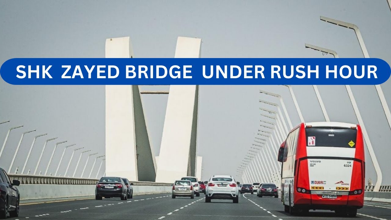 SHK ZAYED BRIDGE UNDER RUSH  HOUR EVERY MORNING | IN 4K | UAE DRIVING TOUR (2023)