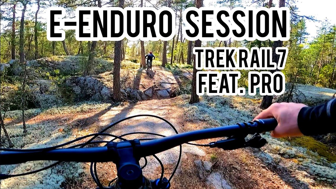 eMTB Enduro. Onko mistään kotoisin? Hain kysymykseen vastausta Pro -kuskin perässä || Trek Rail 7