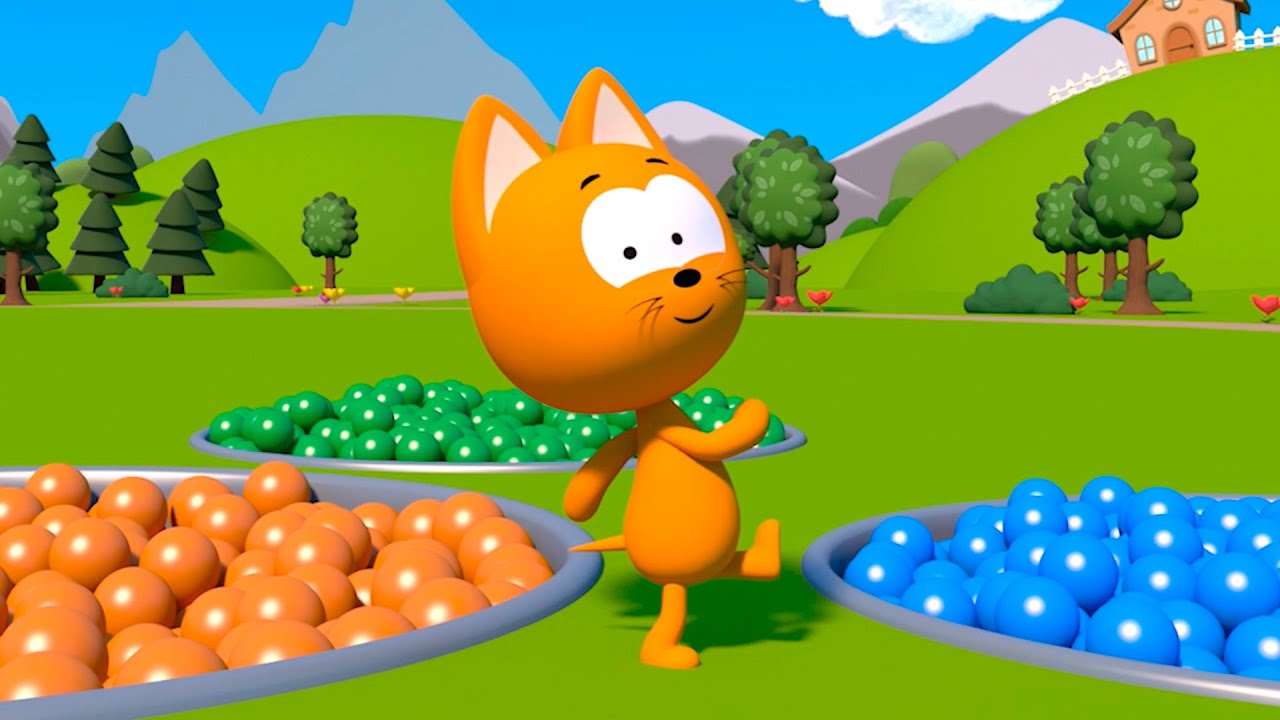 Piscinas de bolas de colores | Juegos infantiles y dibujos animados | El gatito Kot&eacute;