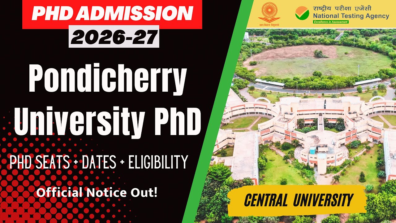 Pondicherry University PhD Admission 2026 | कैसे करें आवेदन? | Full Information