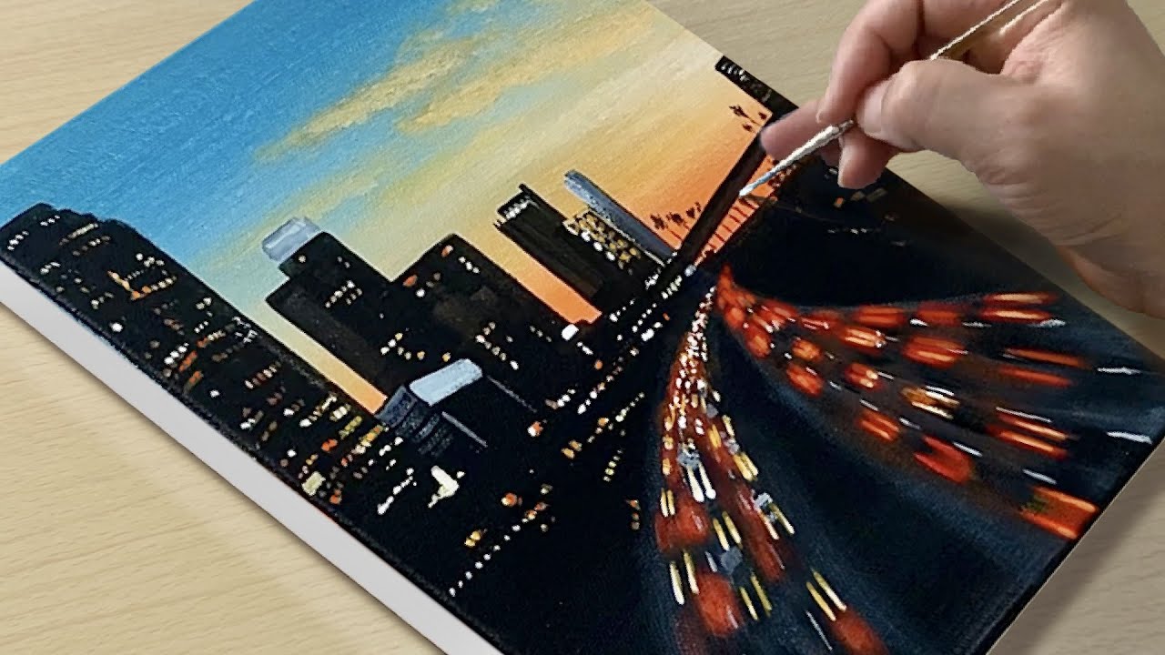 Cityscape Painting / Acrylic Painting for Beginners