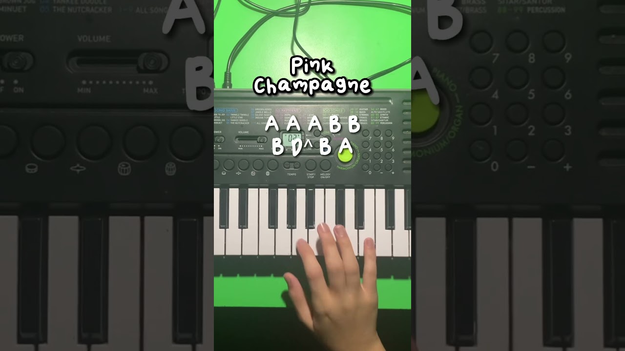 Pink champagne - Nick Lopez | CASIO SA-47 mini piano tutorial by Nicomo