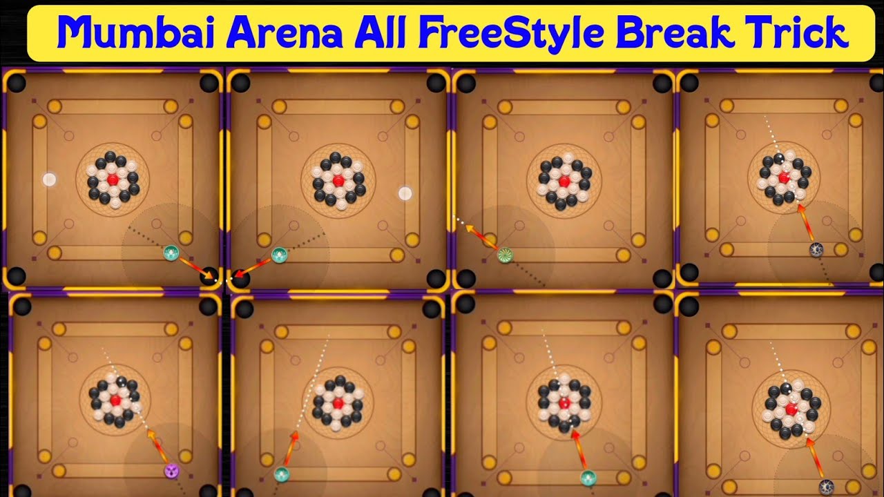 Mumbai Arena All FreeStyle Break Trick😱 Direct & Indirect 😍Carrom Pool Break Trick 🔥🔥
