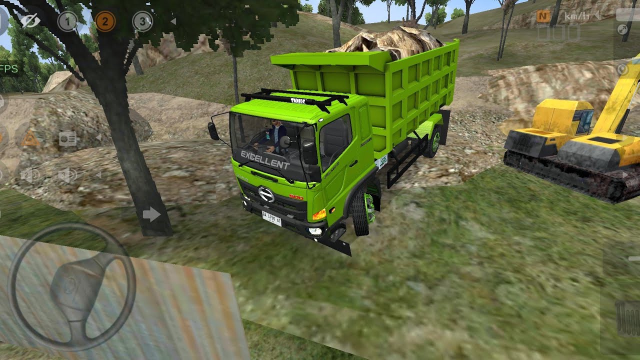 MOBIL TRUCK HINO OLENG,MENGANGKUT BATU BESAR PROYEK | bus simulator indonesi