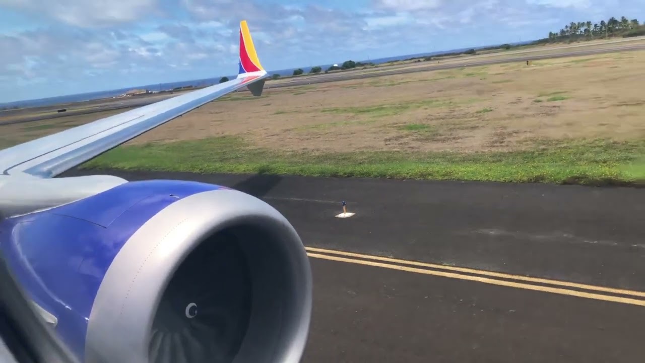 FULL THROTTLE Southwest 737 MAX 8 Engine Start, Taxi, and Takeoff from Lihue