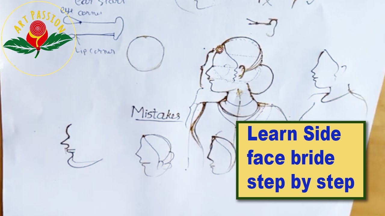 Detailed Class on basic side Face bride in mehendi| Step by step explanation how to draw eyes face