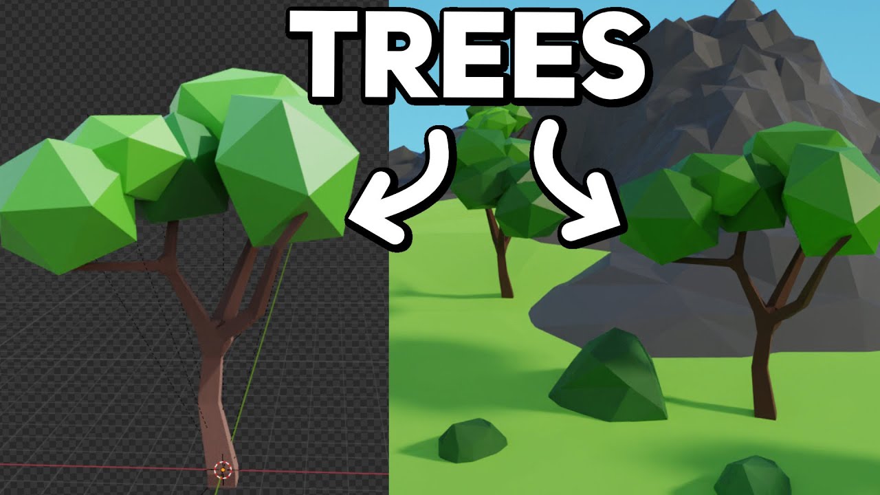 How to make a Low Poly FOREST in Blender 3.1!