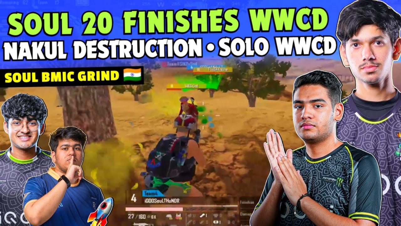 iQOOSouL 20 Finishes WWCD 😳 Nakul Joker Destruction 🔥 SOUL Thunder Legit Domination 🥶 Team SouL 🚀