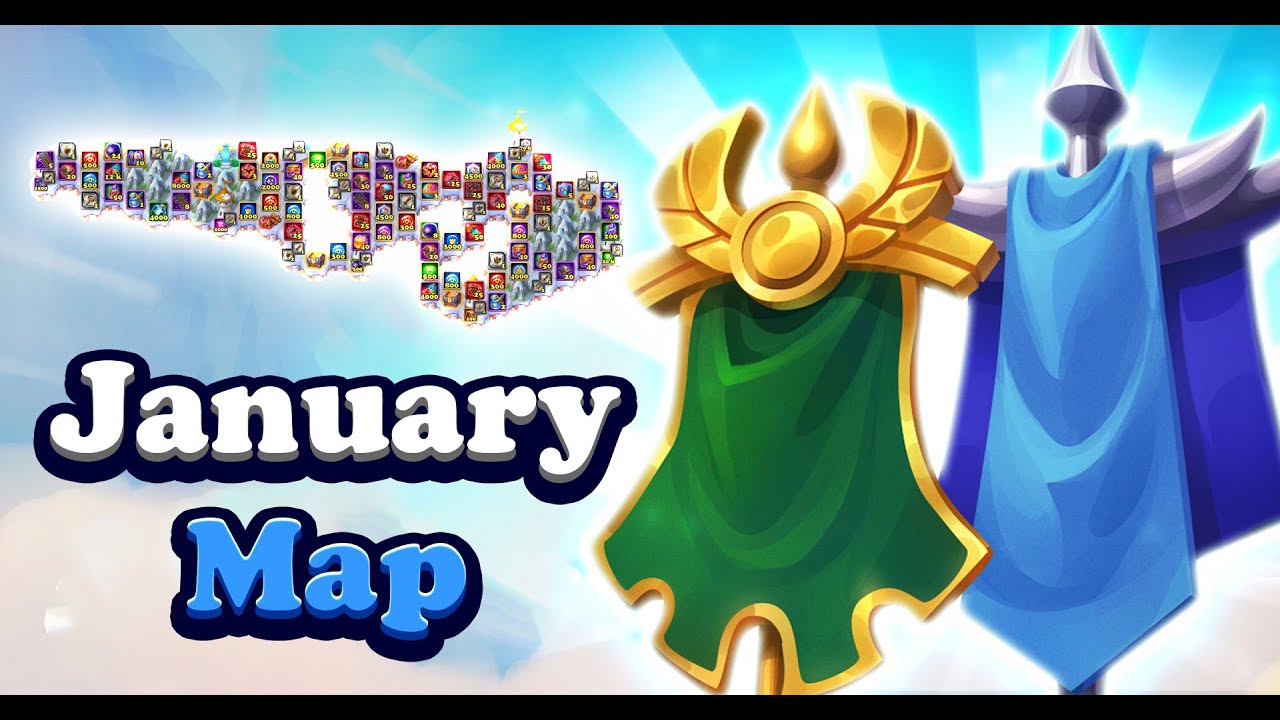 Hero Wars Mysterious Island January Map