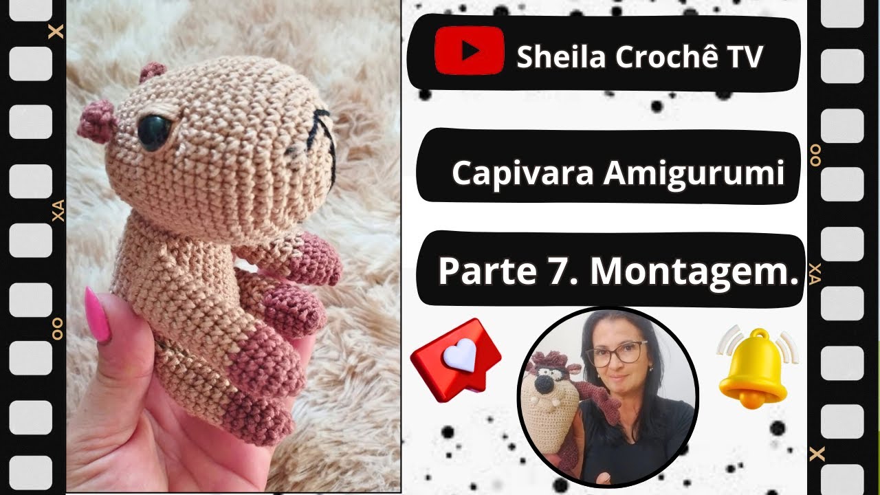 Capivara Amigurumi. Parte 7. Montagem.