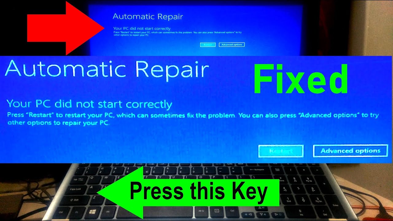 How to Fix Preparing Automatic Repair Windows 10 | Automatic Repair Your PC did not start correctly