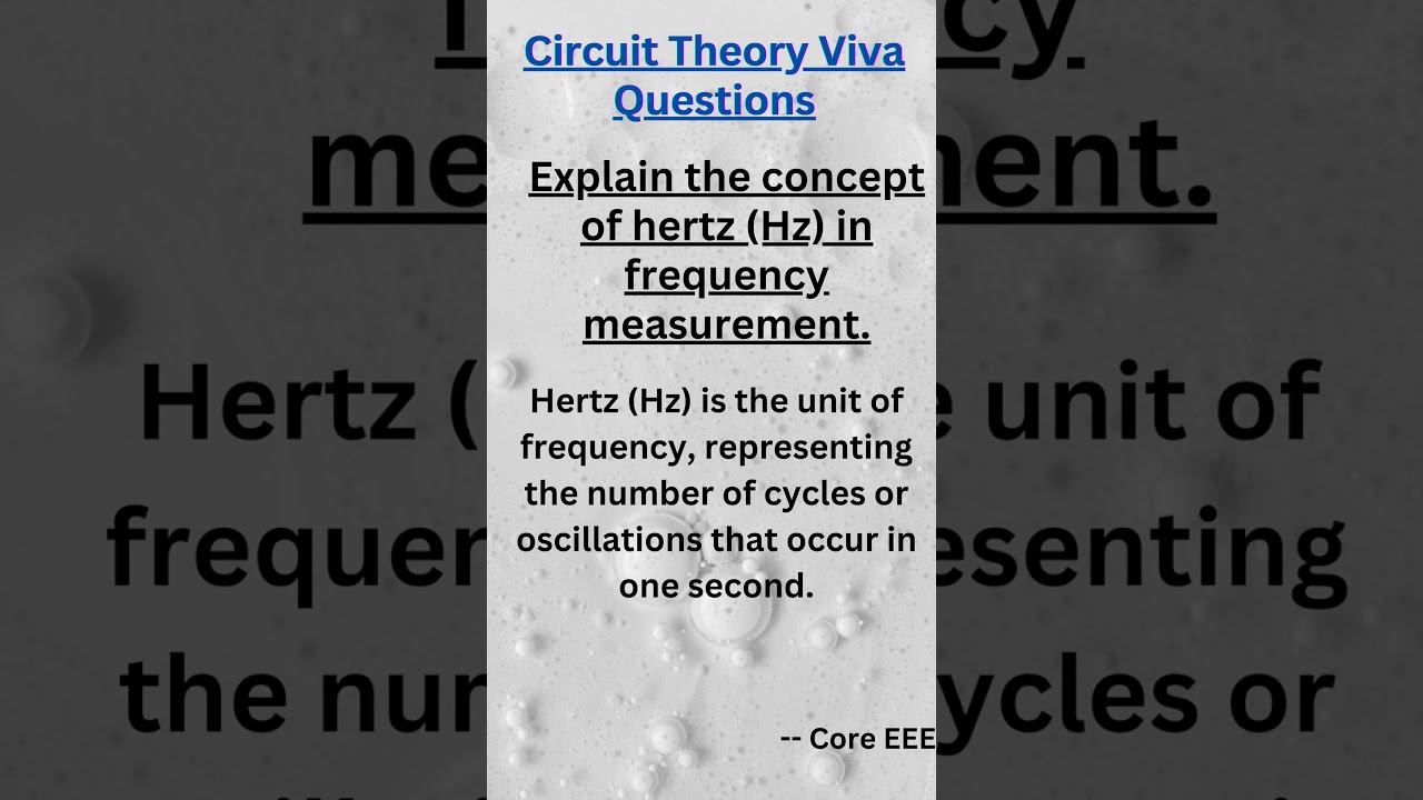 Hertz in Frequency Measurement: Oscillation Count #engineering #electronic