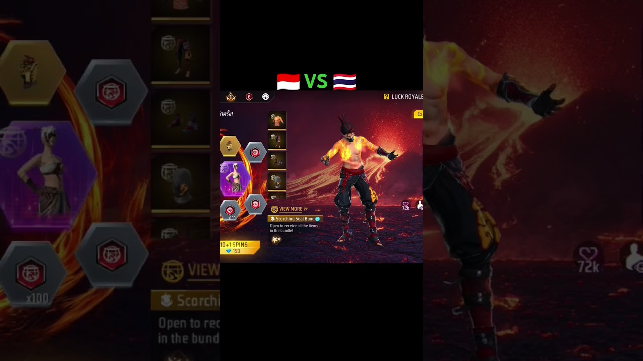 Indonesia server 🇮🇩 VS 🇹🇭 Thailand server luck Royal collection bundle 2025 short