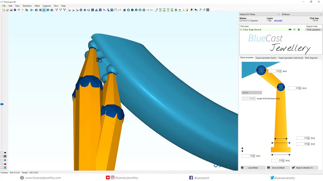 Formware and Asiga Composer for Custom Support Exposure