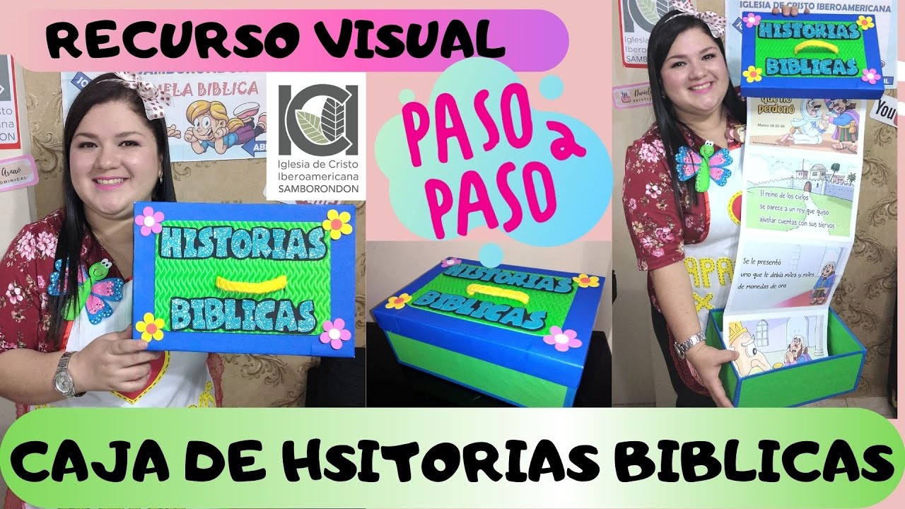MI CAJA DE HISTORIAS BÍBLICAS - PORTA LAMINAS - PASO A PASO - RECURSO VISUAL-
