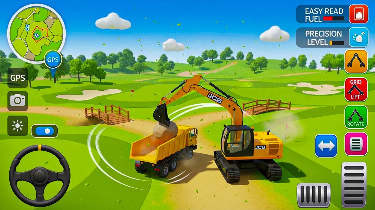 JCB ROAD COMPACTION & LEVELING 📏 - JCB Excavator Simulator - Android Gameplay