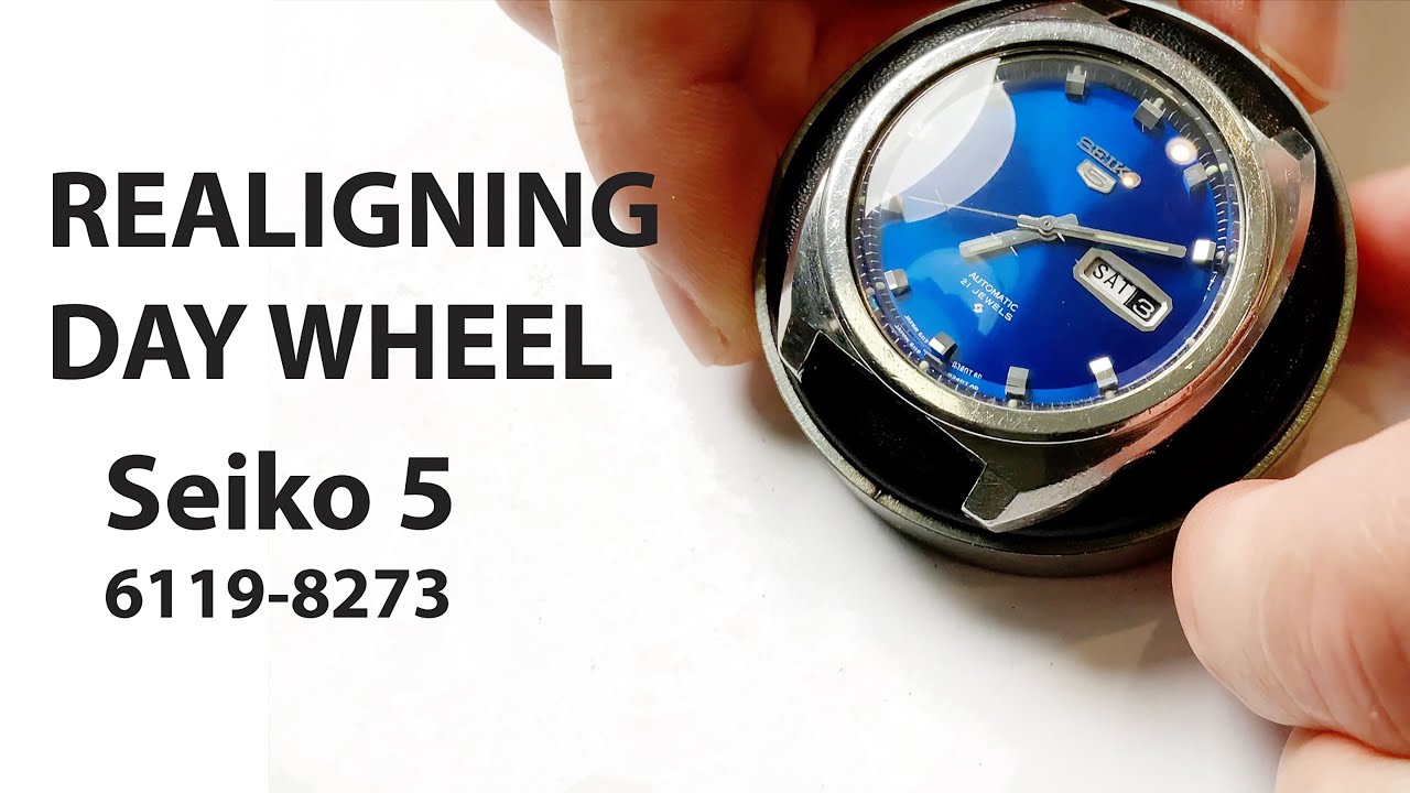 Realign a crooked misaligned day wheel on a Seiko