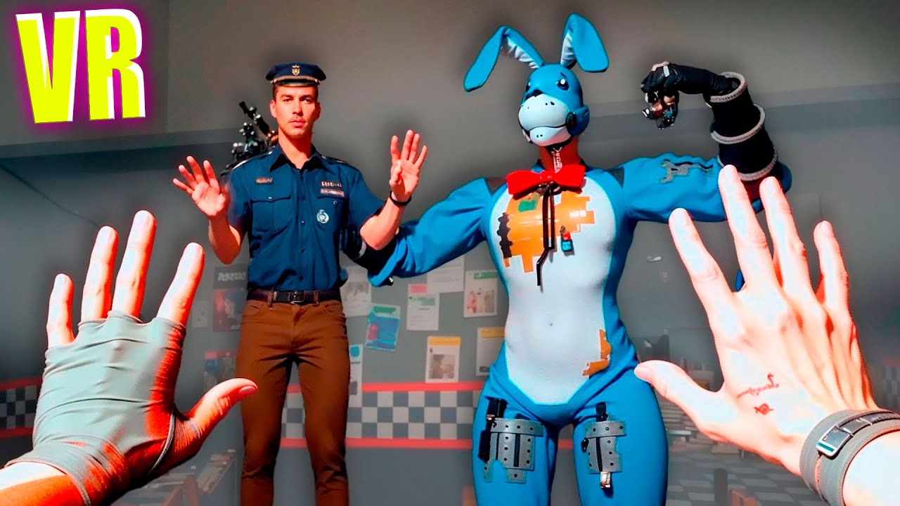 VR АНИМАТРОНИКИ ПУГАЮТ ОХРАННИКА В БОНЕЛАБ FNAF COOP BONELAB