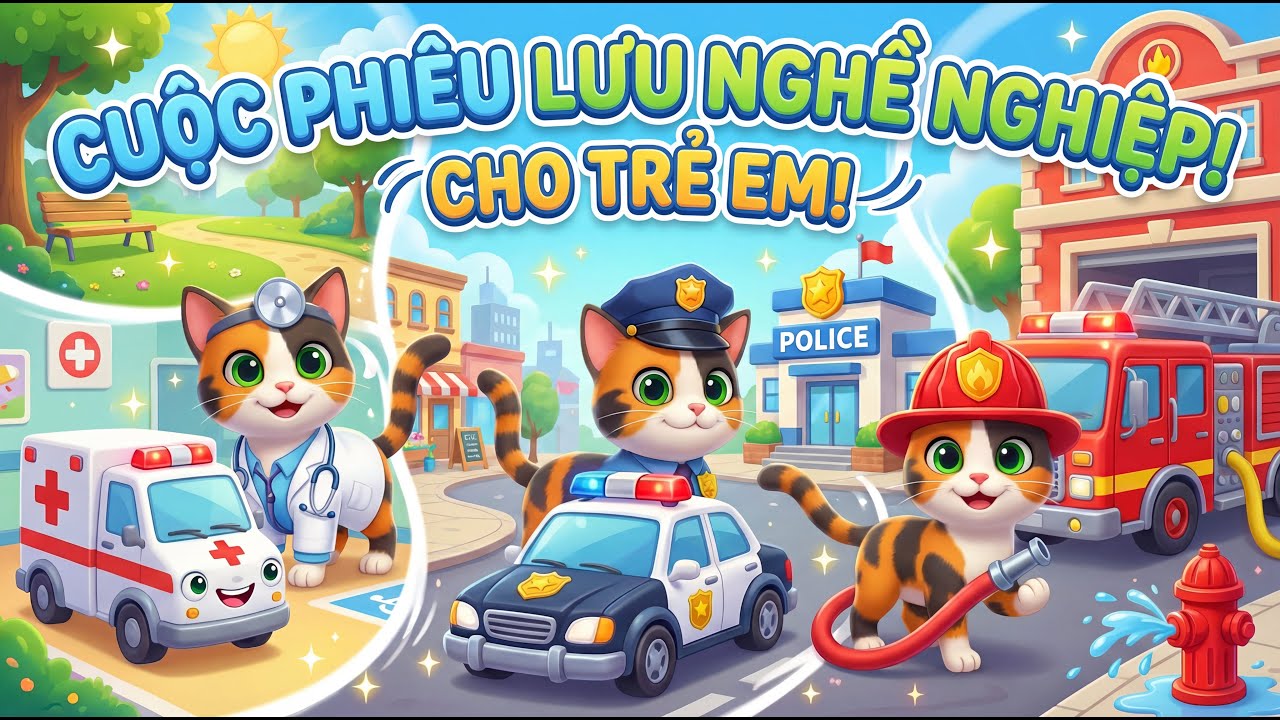 Nghề Nghiệp Cho Bé Khám Phá! 👮 Bác Sĩ, Công An, Lính Cứu Hỏa & Nhiều Hơn Nữa | Hoạt Hình 3-5 Tuổi