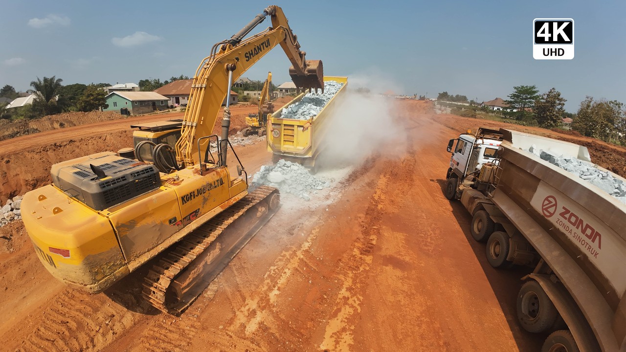 Massive Rock Filling at Stream Crossing on the Sunyani Outer Ring Road 4K