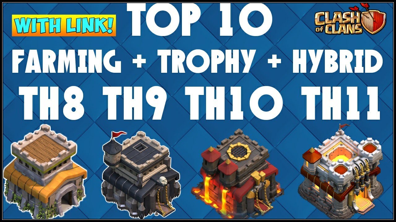TOP 10 BEST TH8,TH9,TH10 AND TH11 FARMING/TROPHY BASES 2020! HYBRID BASES WITH LINK! -CLASH OF CLANS