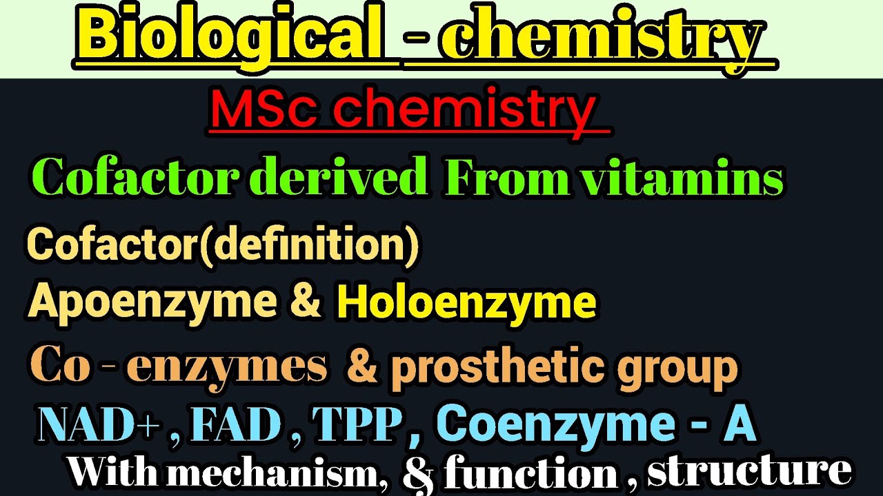 Cofactor derived from vitamins #biologicalchemistry # apoenzyme and holoenzyme #mscchemistry  