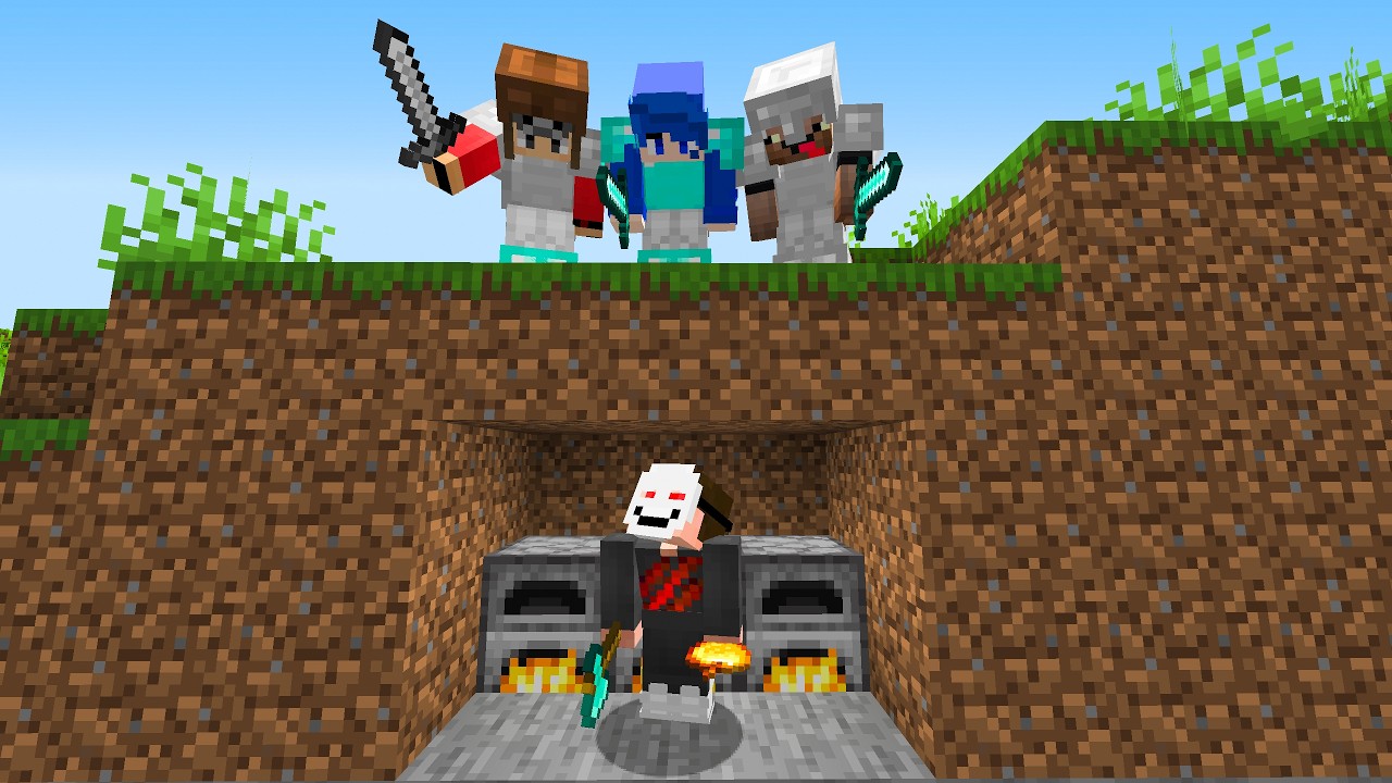 Minecraft 1 vs 3 Kẻ Săn Người (Tái Đấu)