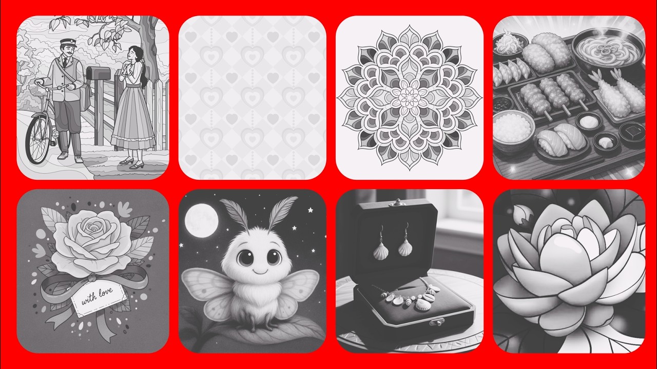 Color by Number Picture Collage #RelaxMindGames #colorbynumber