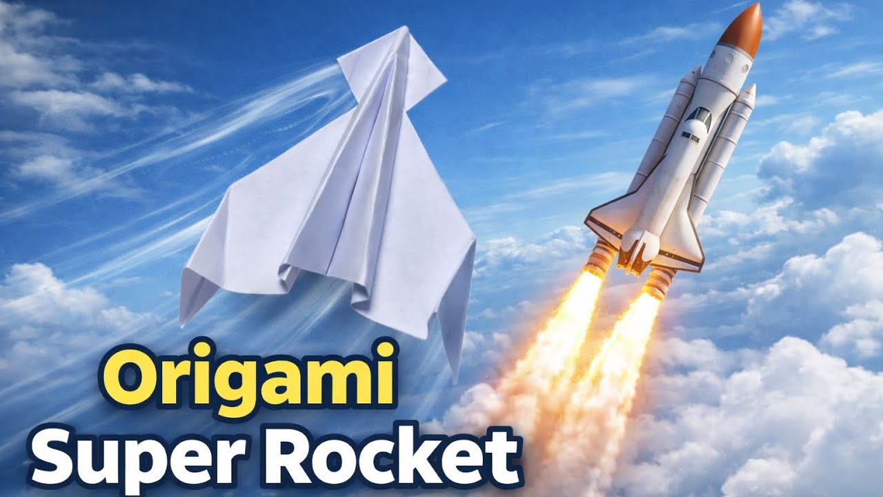 Origami Super Rocket  | Paper Plane Flies Like a Real Rocket! #origami #rocket #plane 