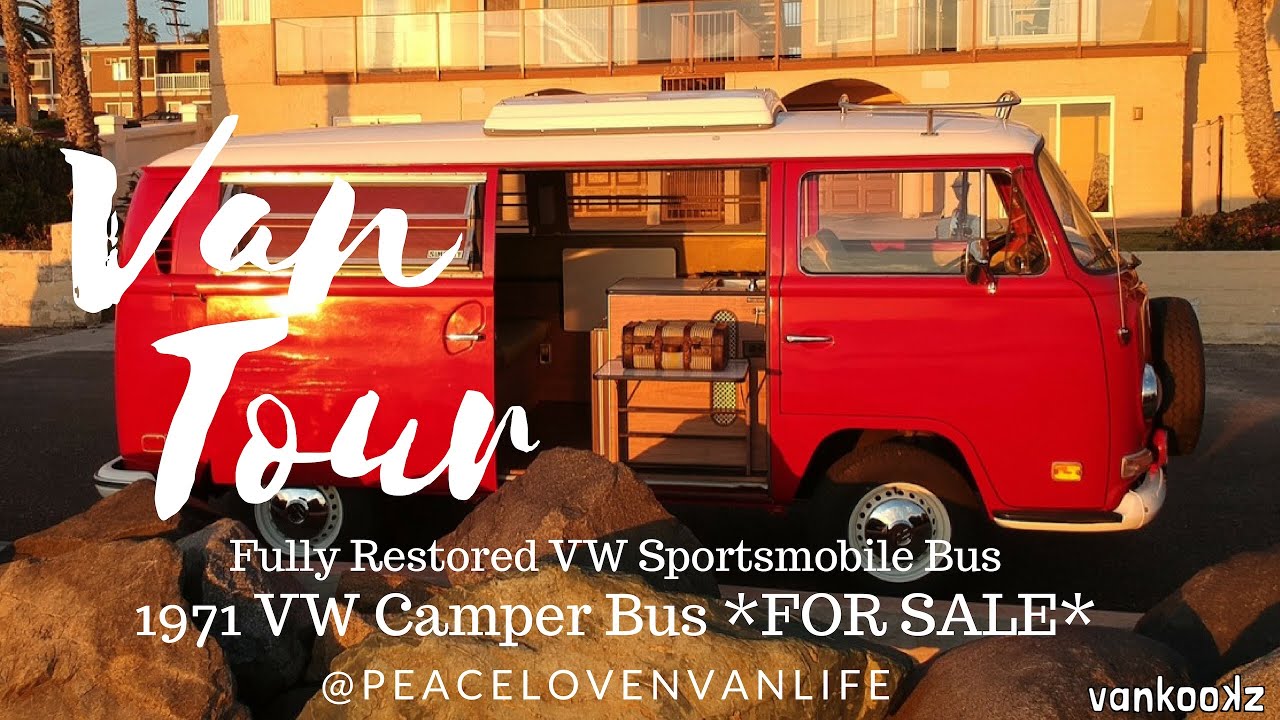 1971 VW Camper Bus Van Tour Fully restored vw sportsmobile bus by professional car craftsman