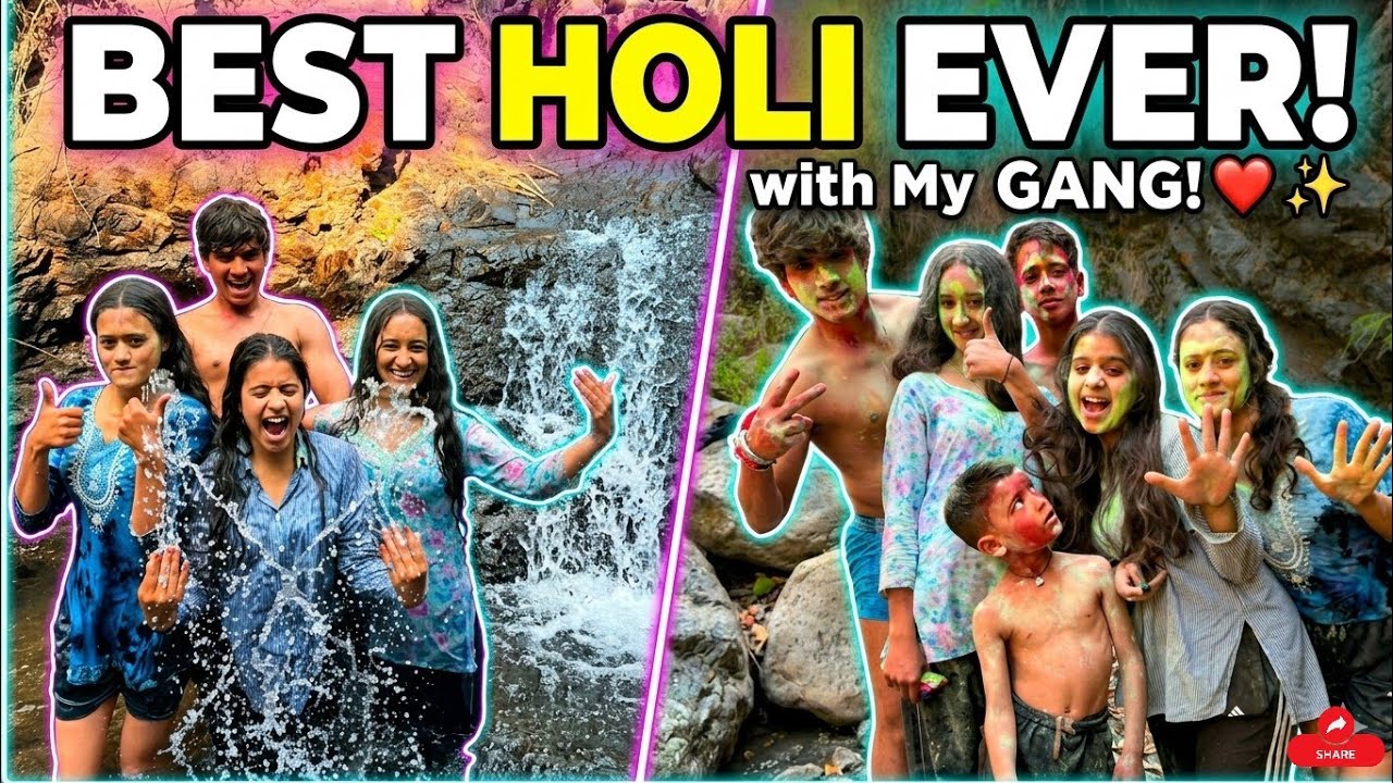 BEST HOLI EVER! 🌈 | Waterfall Pe Masti With My Gang! ❤️✨