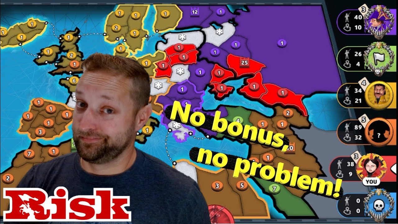 Master vs 5 noobs in Risk: Global Domination! Won't let me hold anything? I'll wait em out!