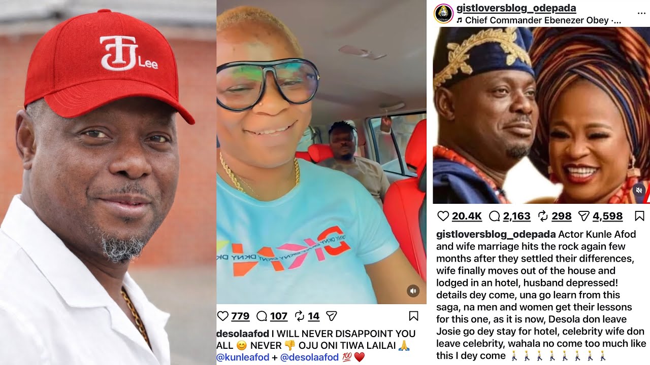 Kunle Afod’s wife,Desola shut down rumors of marital crisis amidst the husband’s disturbing post