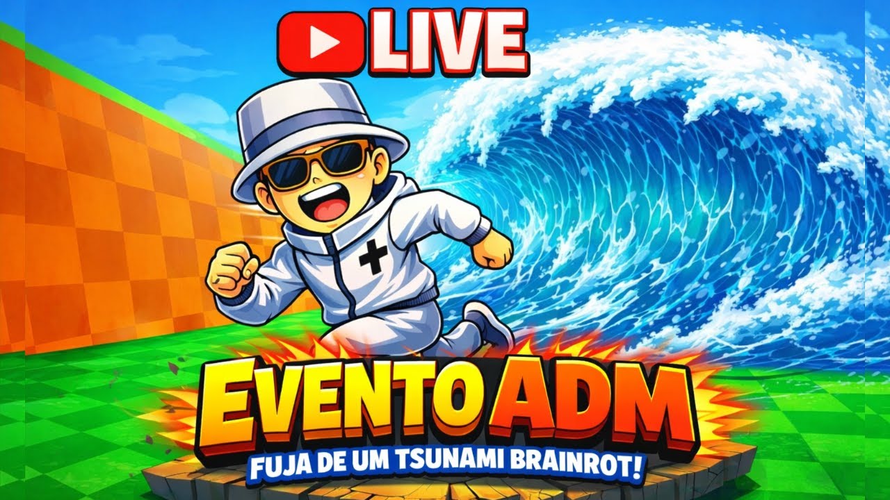 AO VIVO 🔴 Brainrot + NOVA ATUALIZAÇÃO no Fuja de um Tsunami! (Roblox)